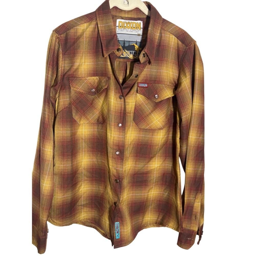 Dixxon Flannel Company Goldfield Plaid Snap Button Long Sleeve Shirt Mens Medium